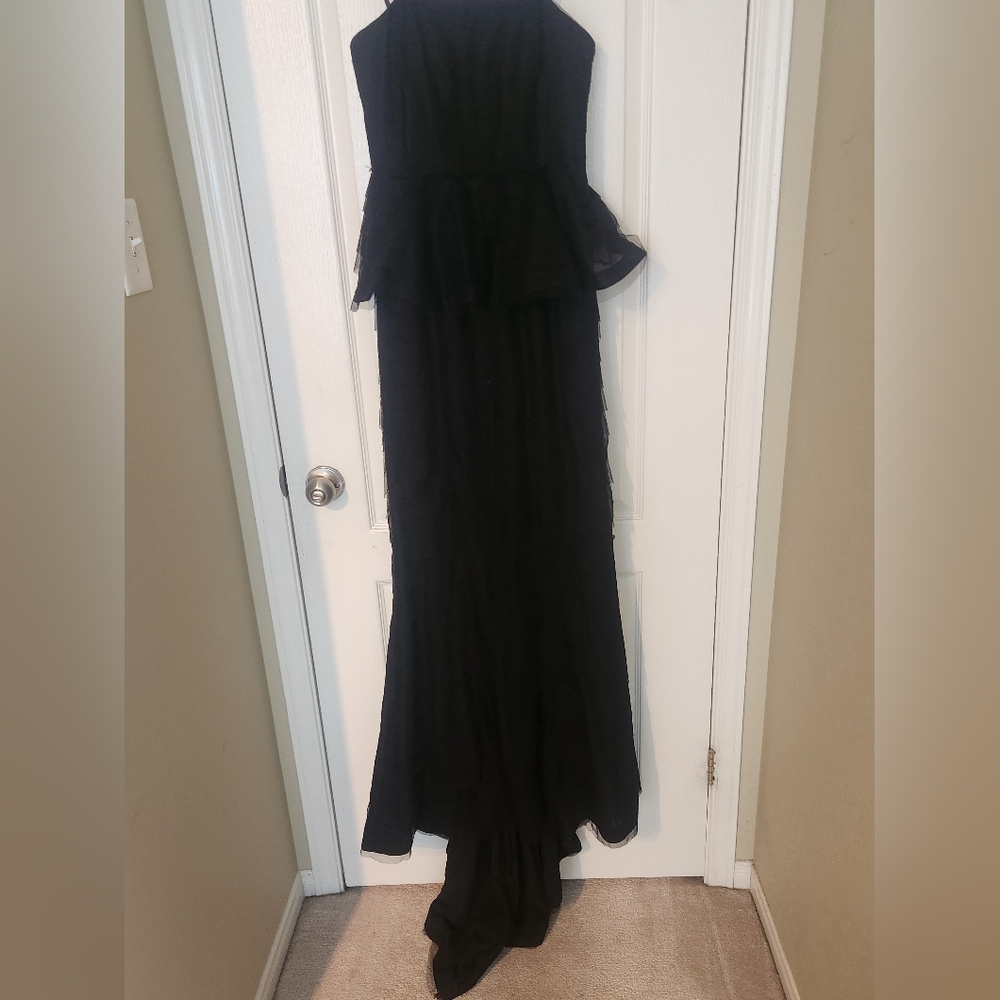 Adrianna Papell Strapless Black Gown